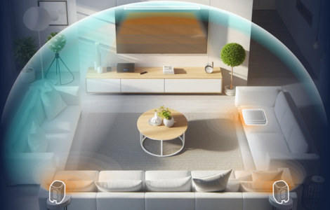 Image of a living room with smart devices